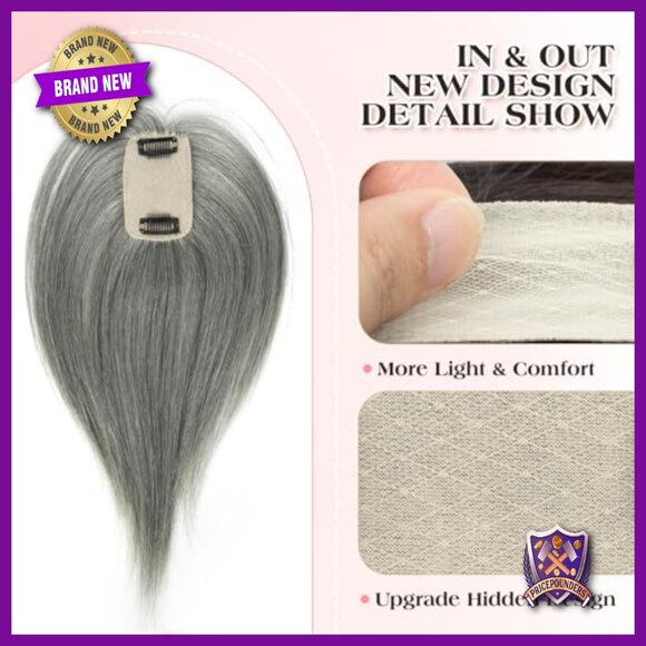 14 Inch Human Hair Topper, Clip-In for Thinning Hair, Lightweight Daily Wear